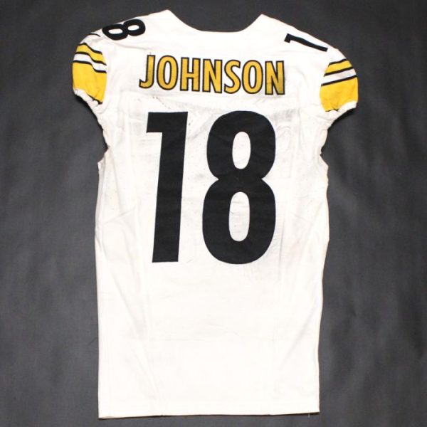 pittsburgh steelers 18 diontae johnson game used unlaundered away jersey with photo match - Premium Pittsburgh Steelers Gear Online