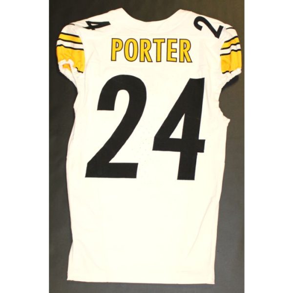 pittsburgh steelers 24 joey porter game used unlaundered away jersey - Premium Pittsburgh Steelers Gear Online