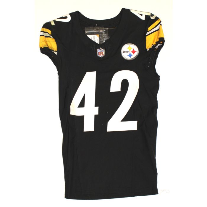 pittsburgh steelers 42 james pierre game used unlaundered home jersey - Premium Pittsburgh Steelers Gear Online