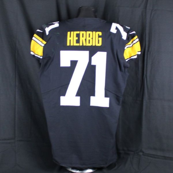 pittsburgh steelers 71 nate herbig game used unlaundered home throwback jersey - Premium Pittsburgh Steelers Gear Online