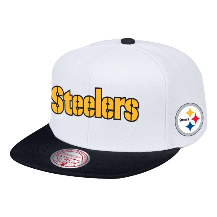 pittsburgh steelers mens mitchell amp ness snapback wordmark hat - Premium Pittsburgh Steelers Gear Online
